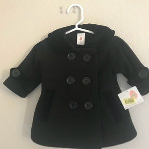 6 mo pea coat with velvet trim